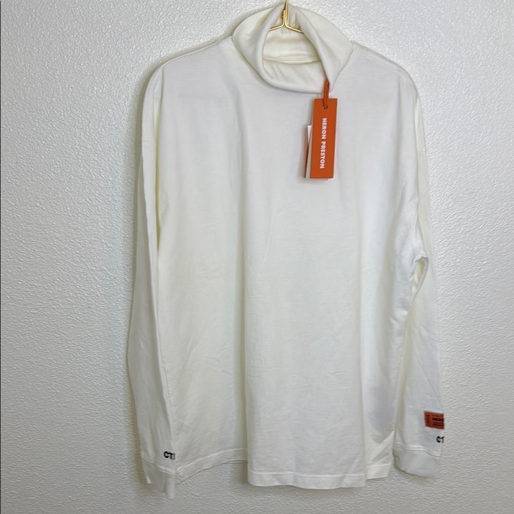 Heron Preston White Long Sleeve Tee Shirt-medium